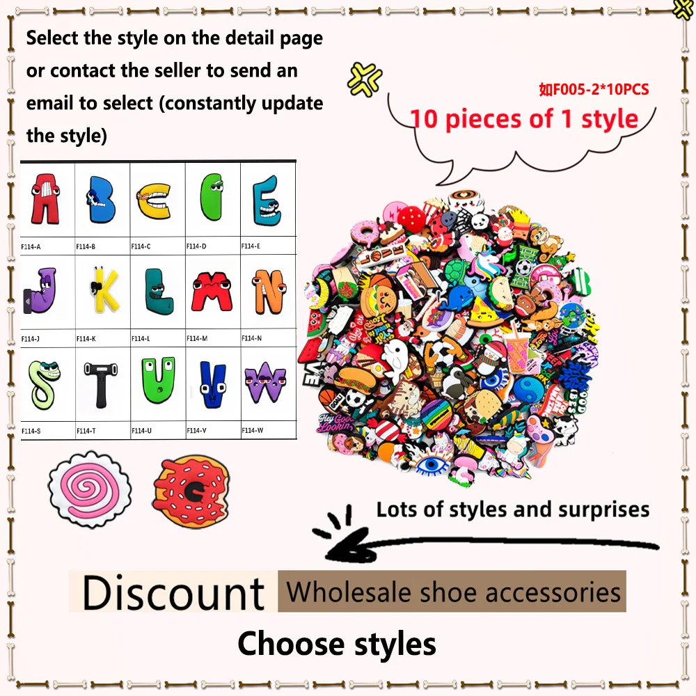 Wholesale100-1000PCS Potdemiel Cartoon PVC Shoe Charms Cute Animal Shoe Accessories Shoe Decoration Kids Gifts