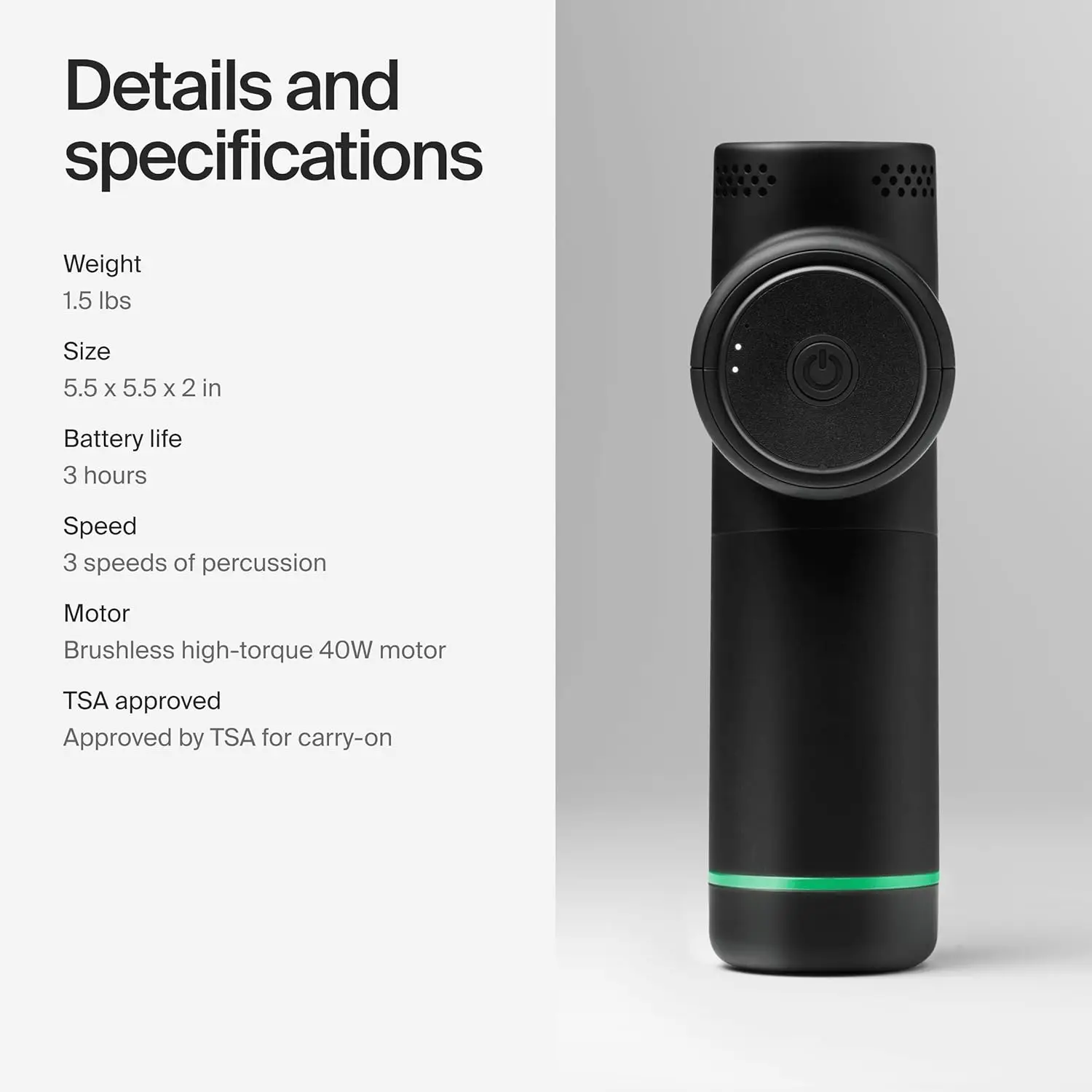 مسدس تدليك Hypervolt Go 2، أسود، 3 سرعات، 2 رأس، تقنية الإنزلاق الهادئة، يخفف وجع العضلات #5