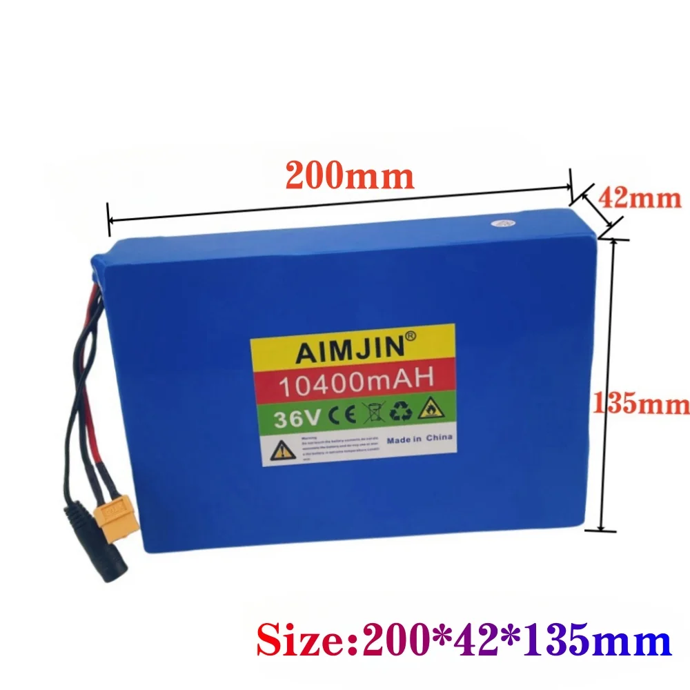 10S4P 36V 10400mAh lithium-ion battery pack to replace power battery, suitable for electric scooter battery with BMS