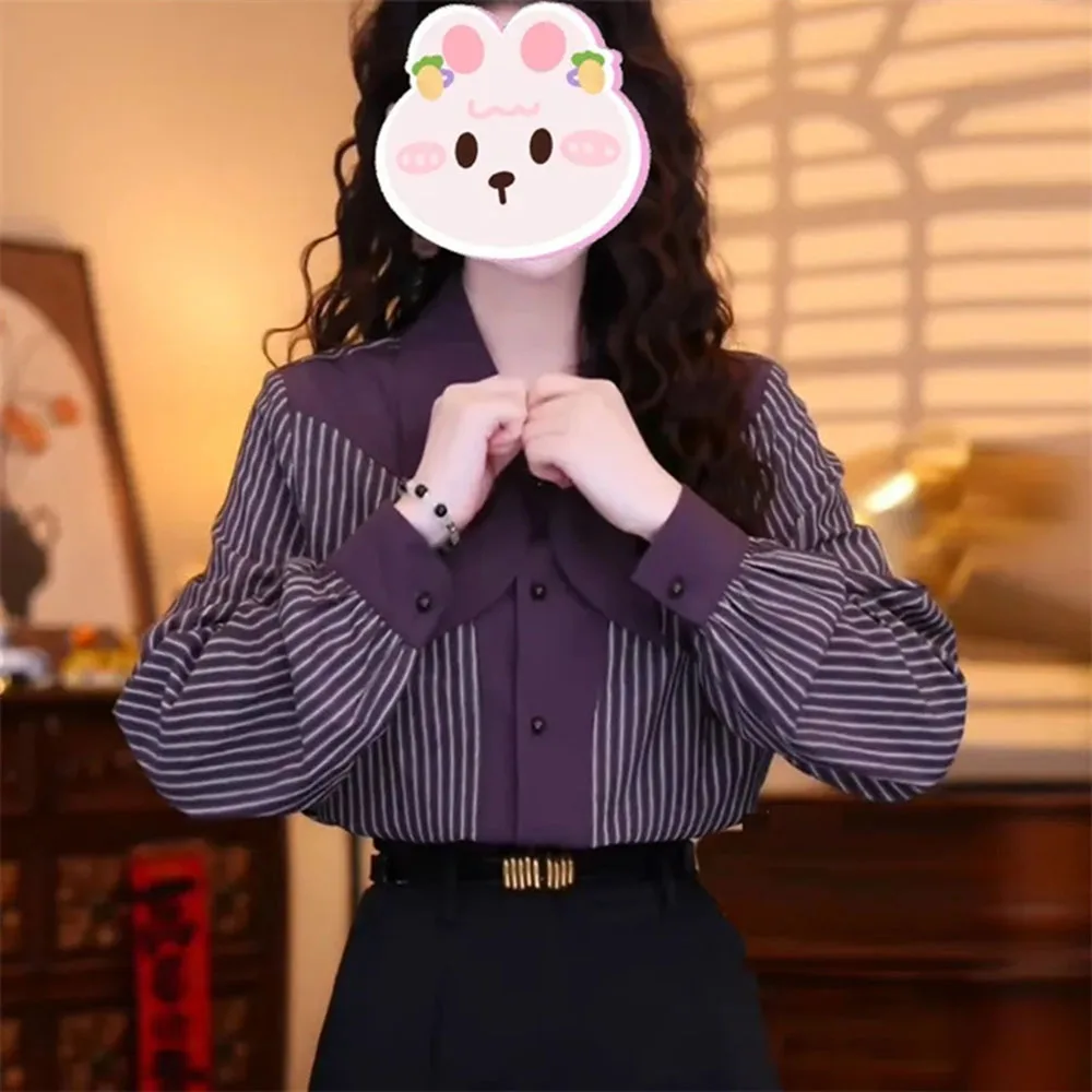 

Advanced Temperament Retro Fashion Shirt Women's Sprin Summer And Autumn New Design Casual Commuter Long-Sleeved Top Ladies