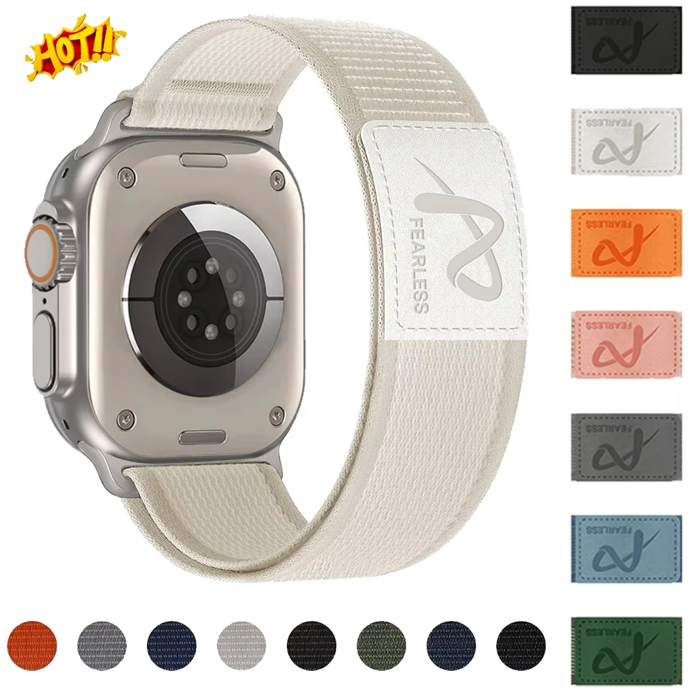 Trail+Leather Strap For Apple Watch Ultra 4/3/2/1 49mm 12 11 10 46/42mm Nylon Bracelet Band iWatch 9 8 7 6 5 SE3/2 45/44/41/40mm