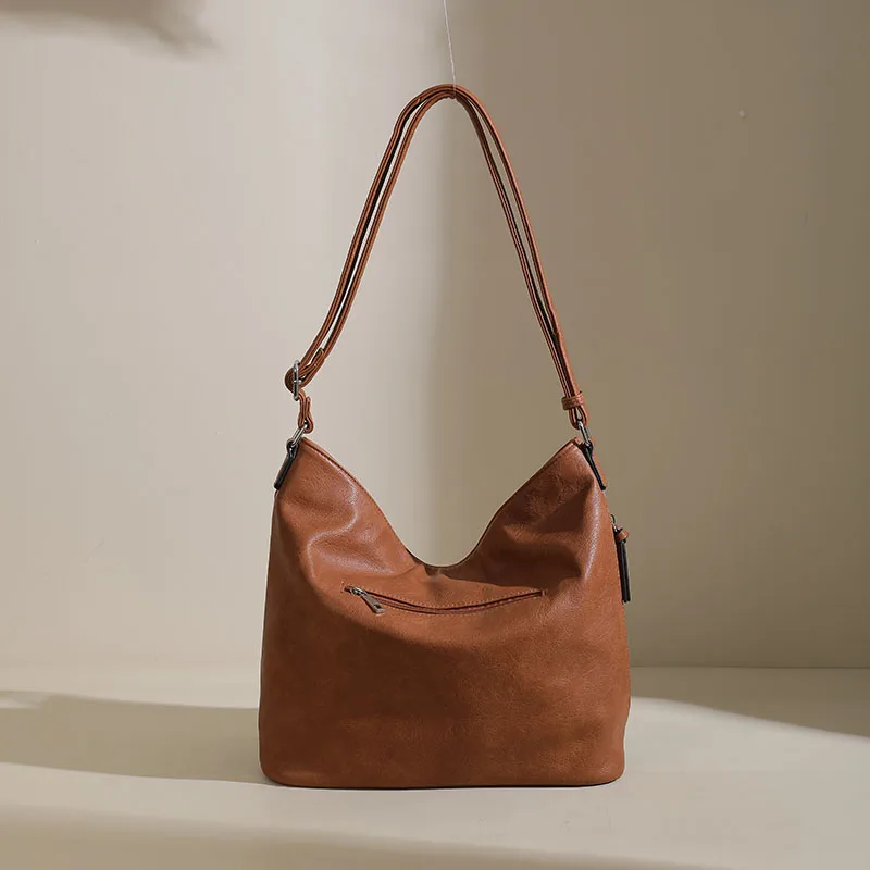 Color block stitching women's new fashion PU handbag shoulder bag crossbody bag large capacity bucket bag tote bag