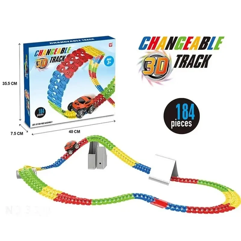 Rechargeable Kids Track Cars Sets Children Anti Gravity Magnetic Assembly Vehicle Boy Flexible Railway Toys Kit Birthday Gift