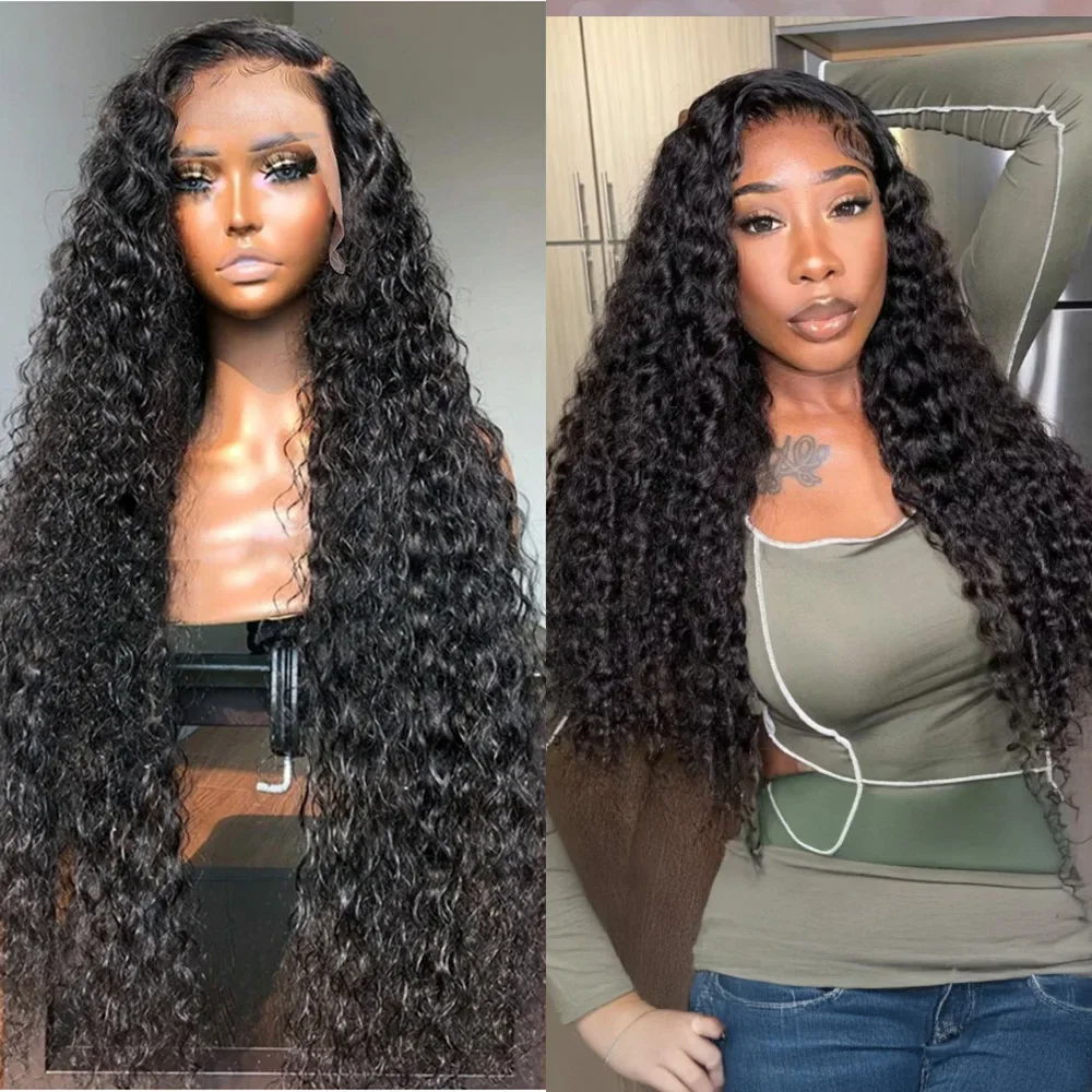 Wet And Wavy Curly HD Lace Front Human Hair Wig Deep Wave 13x4 Water Wave Lace Frontal 100% Human Hair Wigs For Black Women