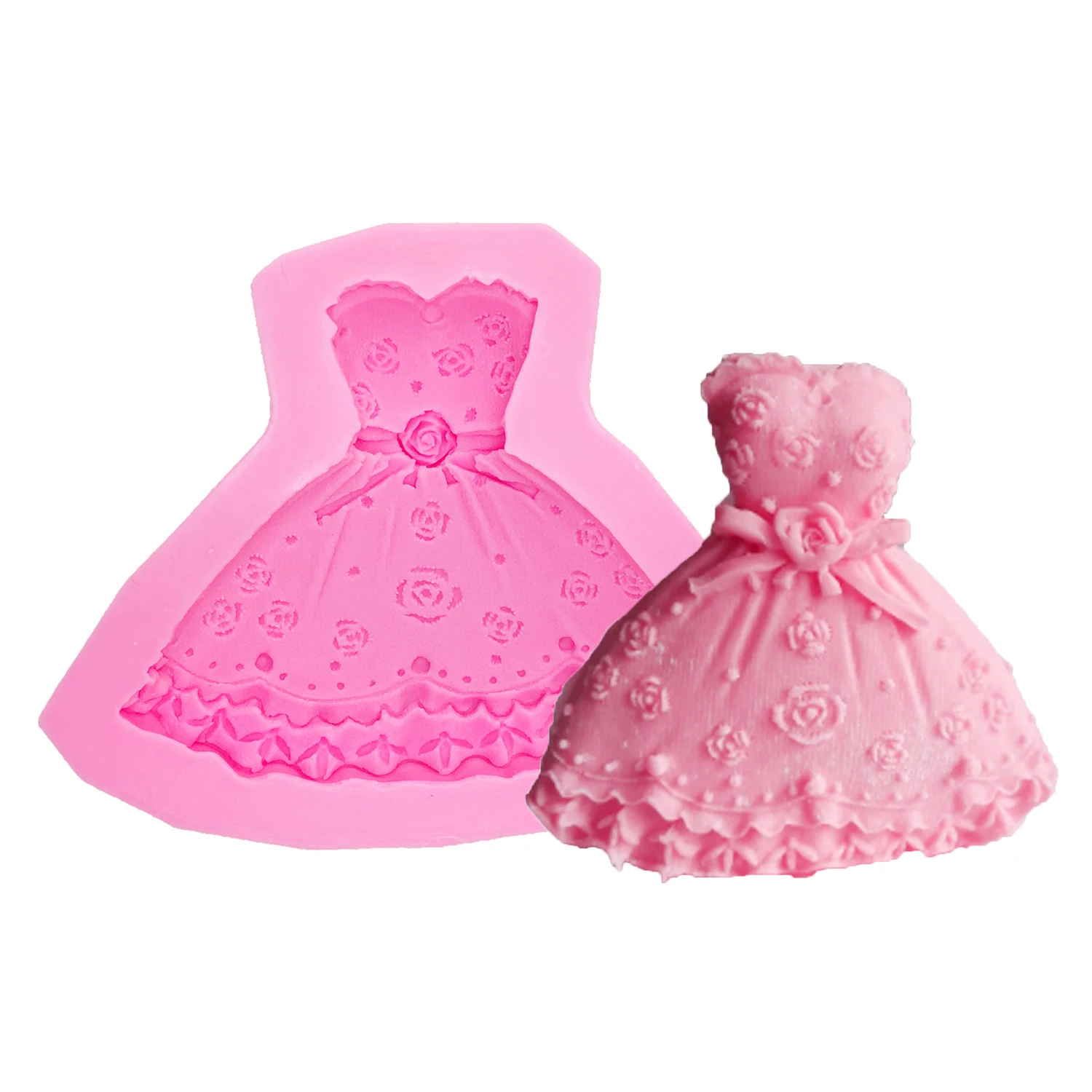 Wedding Gown Silicone Mold for Chocolate Candy Gummy Fondant DIY Cupcake Topper Party Cake Baking Supplies