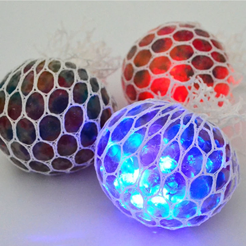 

DIY Led Glowing Decompression Mesh Ball, Sensory Fidget Grape Toy, Simple Antistress Squeeze Ball Shape Toy