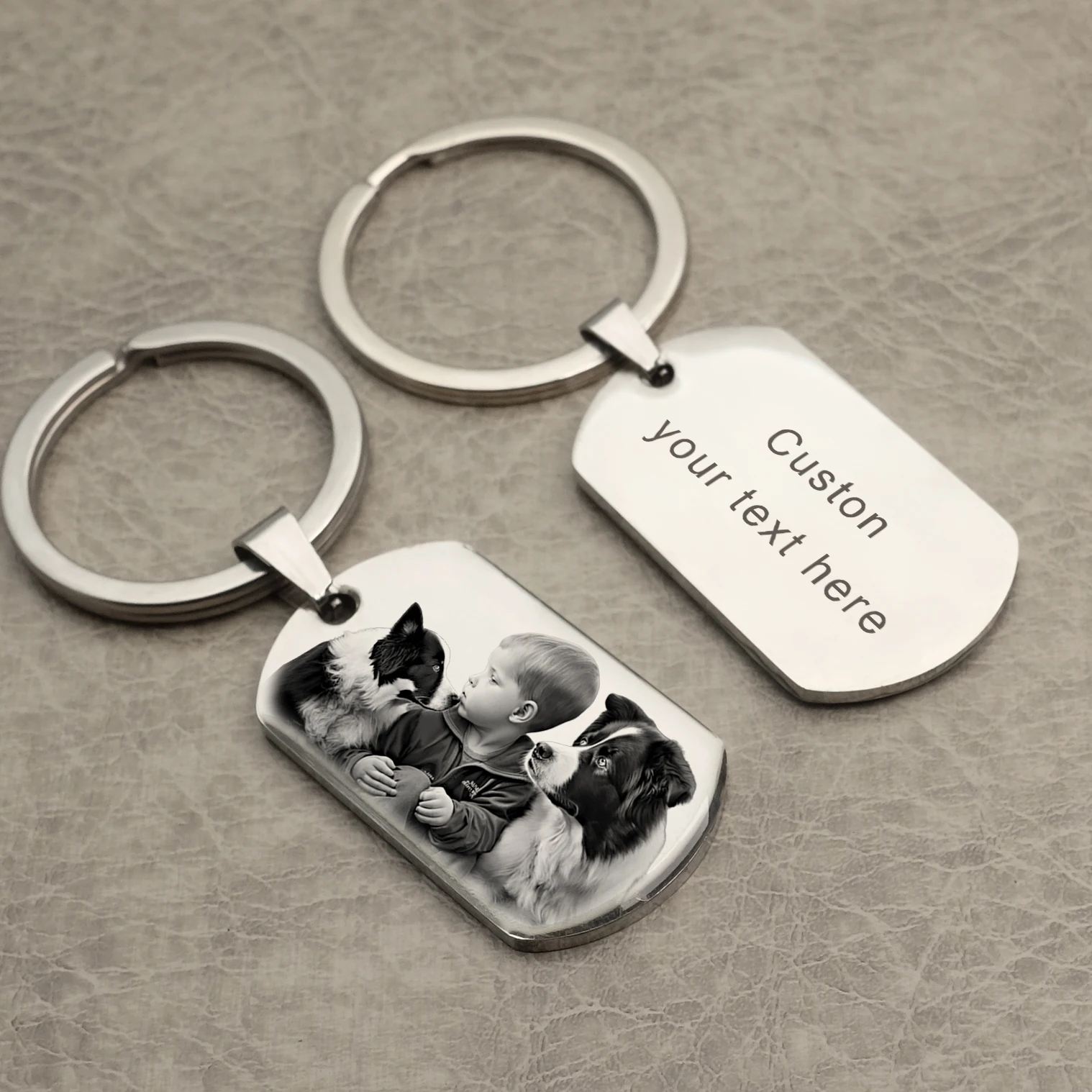 Custom Keychain with Photo,Cat Picture Keychain,Personalized Dog Memorial Gifts,Keychain Your Name, Father Boyfriend  Gift