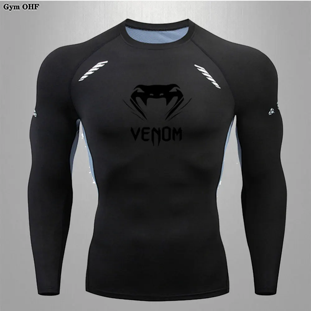 Men Bodybuilding Sports T-Shirt Quick Dry Running Shirt Long Sleeve Compression Top Gym T Shirt Men Fitness Tight Rashgad