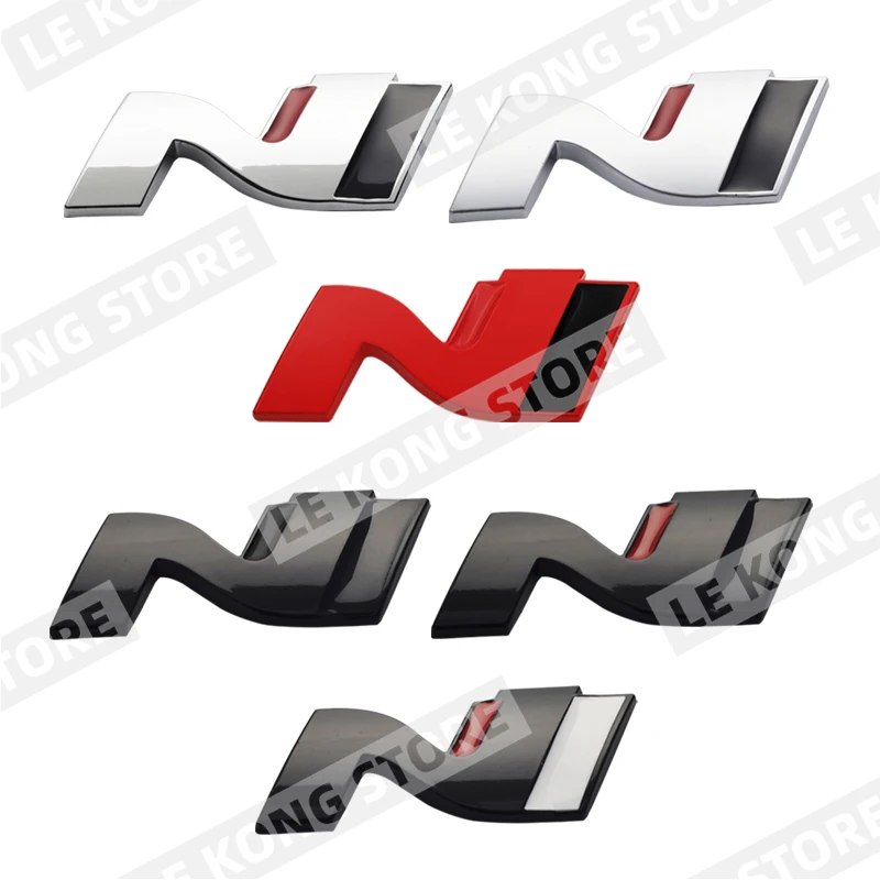 N Performance-emblema de la parrilla del capó delantero, calcomanía de Metal para Hyundai Sonata Elantra Veloster I20 I30 I10 I40, estilo de coche