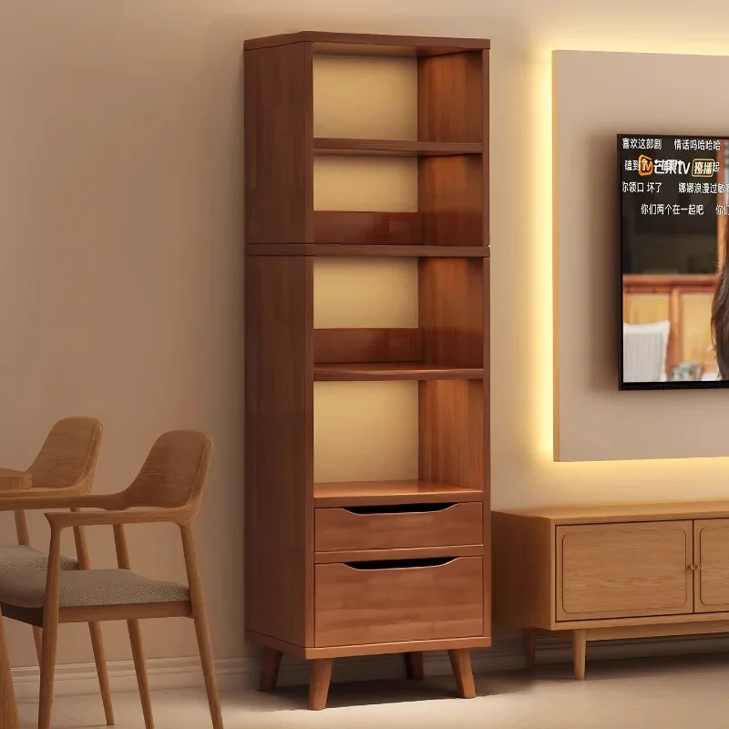 Bookcase floor shelf living room simple crack storage cabinet household simple bookshelf integrated