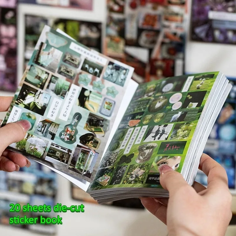 20 Sheets/pack Vintage Scrapbook Sticker Book Scrapbooking Modern City Life Cool Journal Diary Album Ledger Decoration Collages