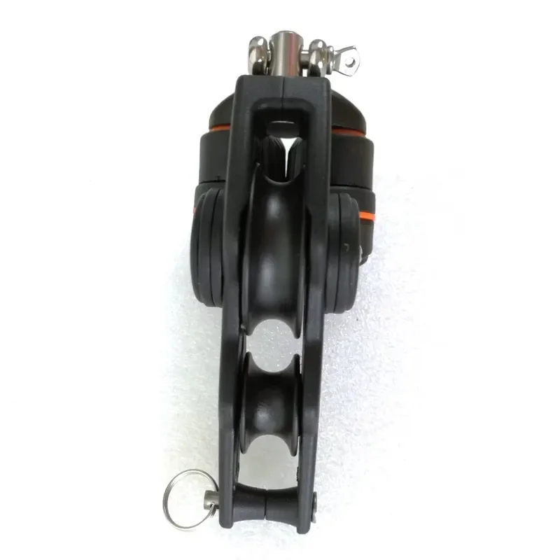 Sailboat Pulley Block, 35mm 1-3/8 Inch Single Swivel Shackle Ring Rope Clamp, Aluminum Alloy, BP-3522F, for Dinghy Boat Rigging