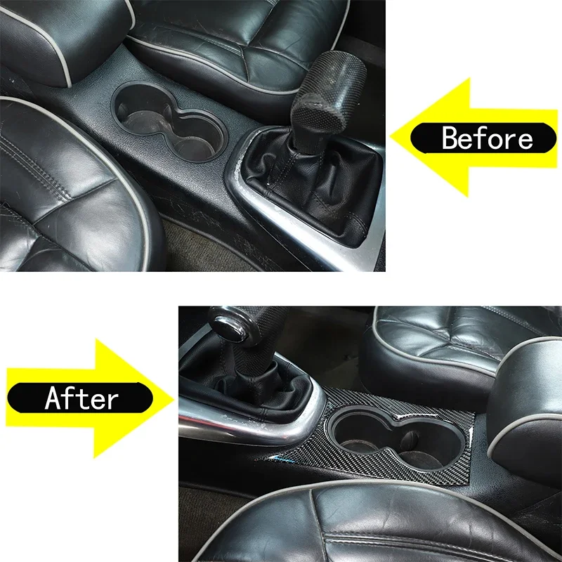 

For Hummer H3 2005-2009 Car Center Control Water Cup Holder Panel Sticker Trim Soft Carbon Fiber Interior Accessories