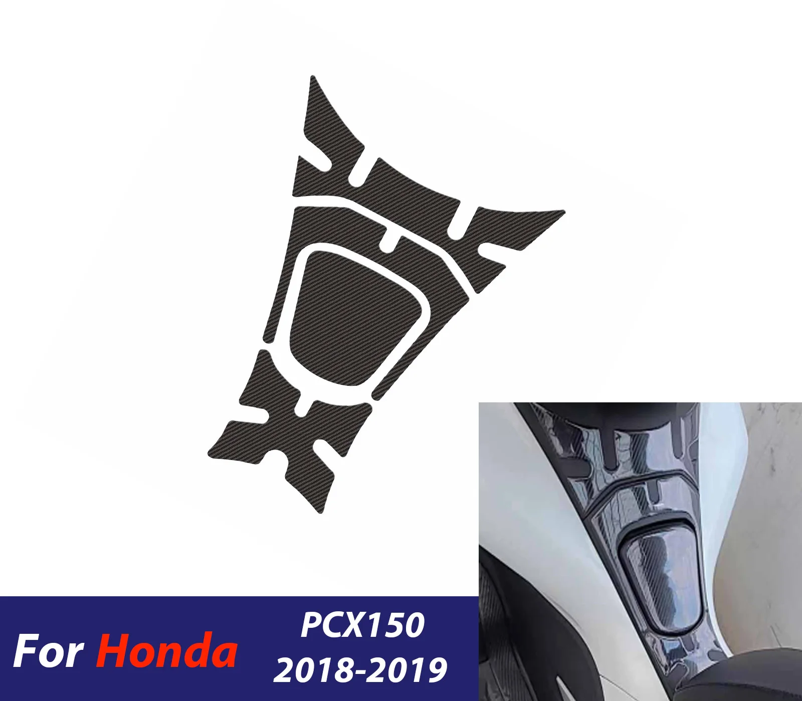 

For Honda Pcx150 2018 2019 PCX150 3D Motorcycle Fuel Tank Pad Protection Sticker Carbon Fiber Scooter Decal Accessories