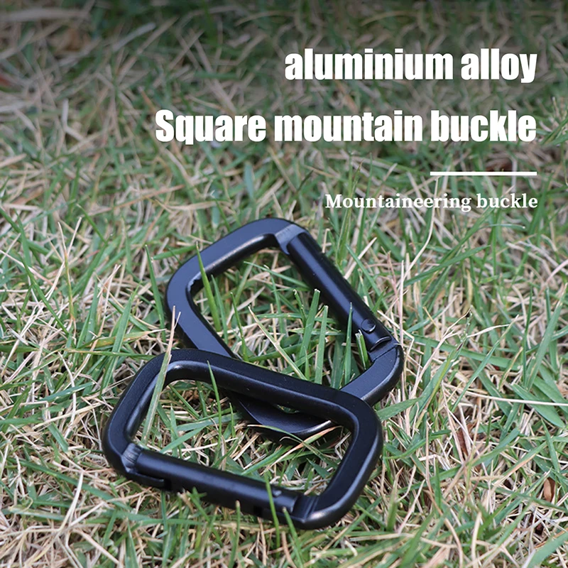 1/5/10PCS Multi-Functional Safety Buckle Camping Carabiner Black Square Fast Hang Backpack Pendant Mini Buckle Outdoor Tools