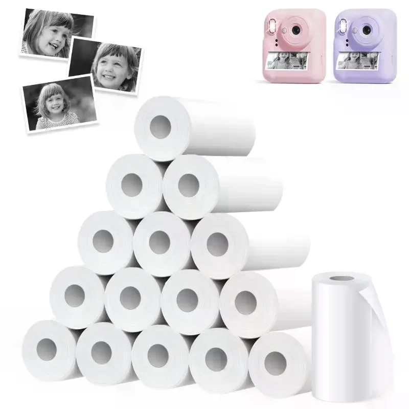 10Rolls 57x25mm White Thermal Paper For Children's Camera Instant Print Kids Camera Printing Paper Replacement Accessories