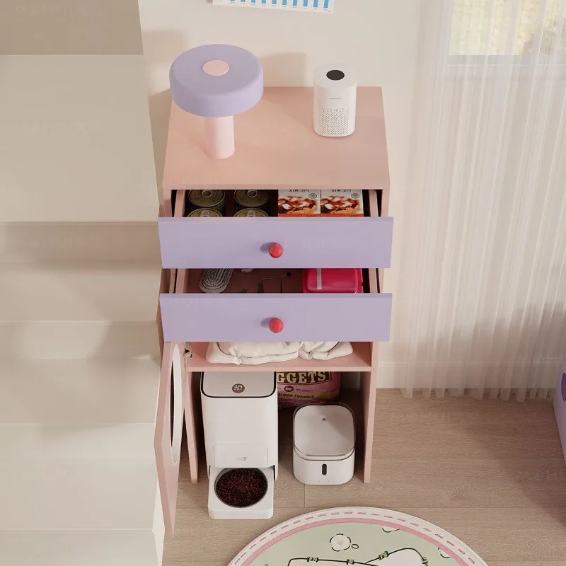 dopamine cherry blossom powder cat litter cat cat, snack storage feeding area integrated cabinet cat house cat villa integrated