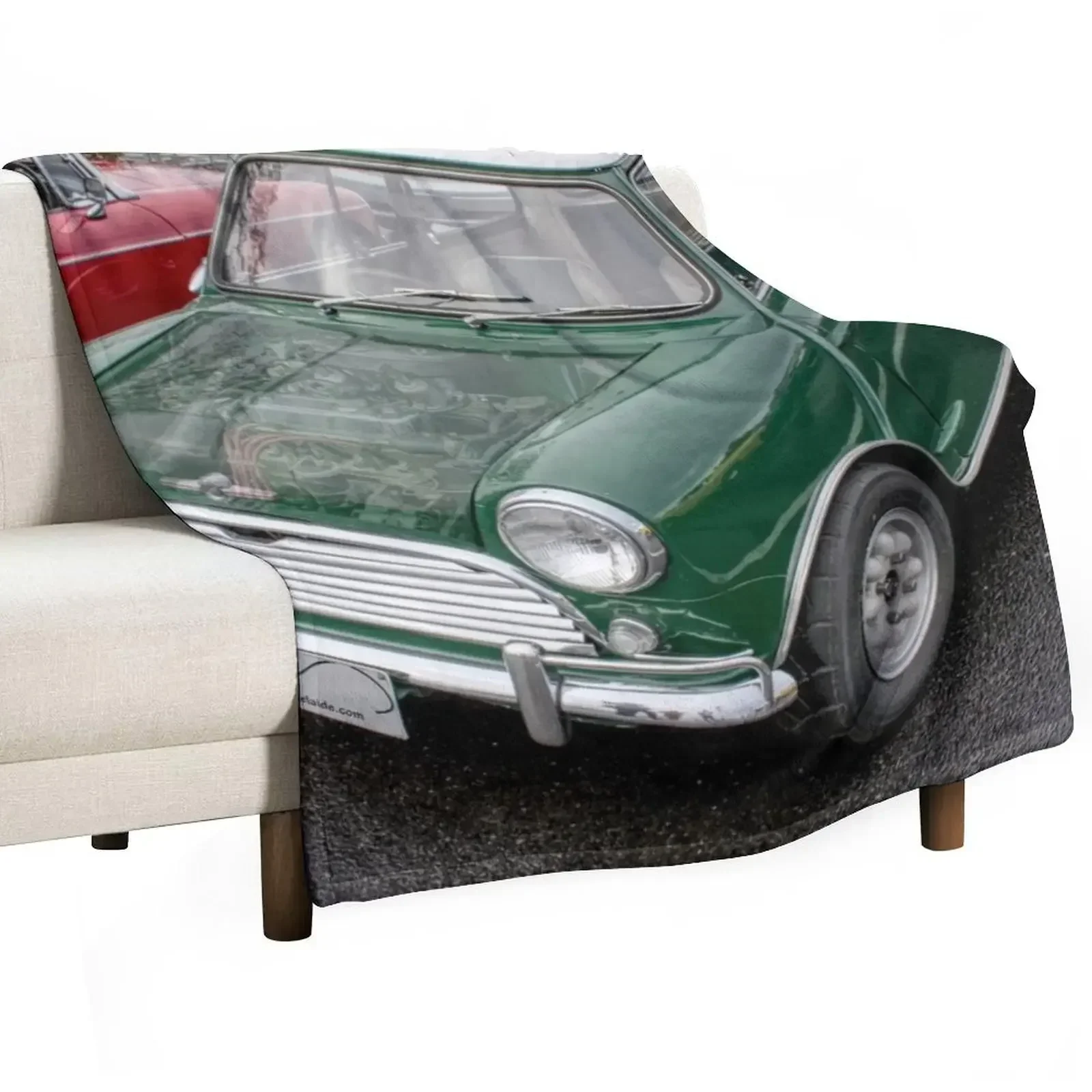 Coffee n Classics Misted bonnet Morris Mini Cooper Throw Blanket Hairys Flannel Fabric Giant Sofa Tourist Weighted Blankets