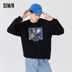 Semir-Sudadera con capucha para hombre, ropa con estampado de rompecabezas, hombros sueltos, estilo moderno, con personalidad bordada, novedad de Otoño de 2022