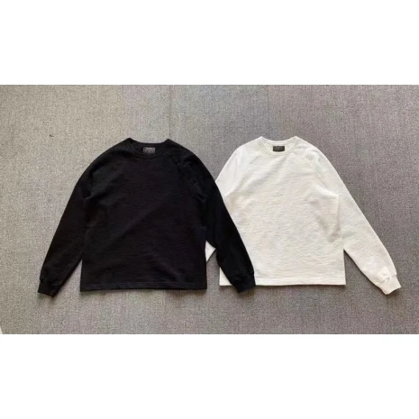 

Loose Fit Long Sve round Ne T-irt Men's Comfortable Bamboo Cotton Basic Sle Casual Wear Autumn Faion MENS