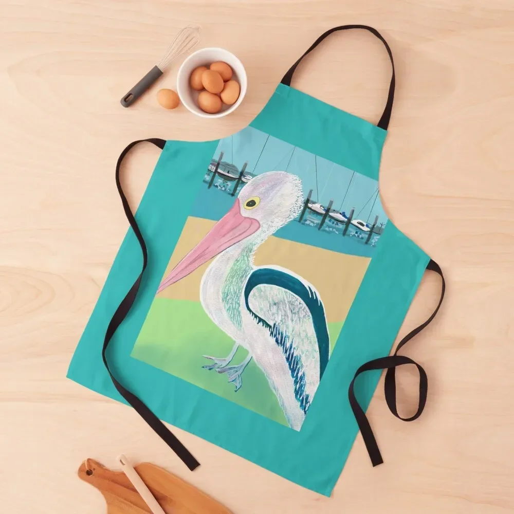 

Pelican by the boats Apron kitchen woman painting Apron