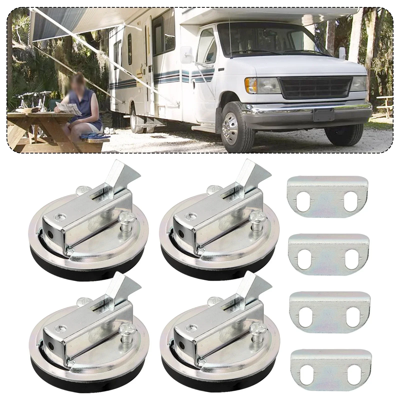 ​1/2/4Pcs Marine Hatch Locking Locker Boat Embedded Flush Pull Hatch Slam Latch Stainless Steel 1.5 Inch Door Cabinet Lock Latch