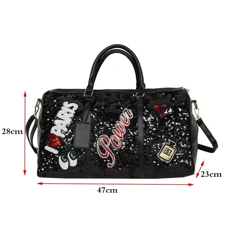 Outdoor Pink Woman Sports Bags For Fitness Sequin Gym Bags Women Training Yoga Duffle Bag Glitter Luggage Travel Bag Organizer