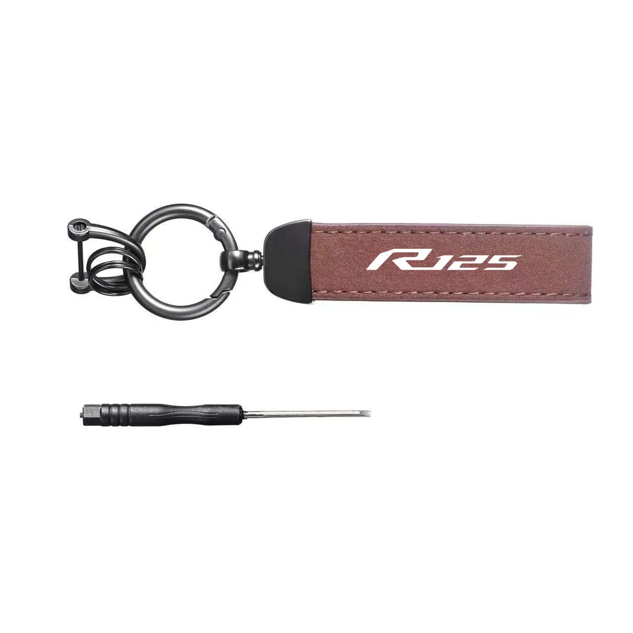 Leather Suede Motorcycle Keychain Zinc Alloy Keyrings Charm Styling Accessories for Yamaha YZF R125 YZFR125 YZF-R125 2008-2026
