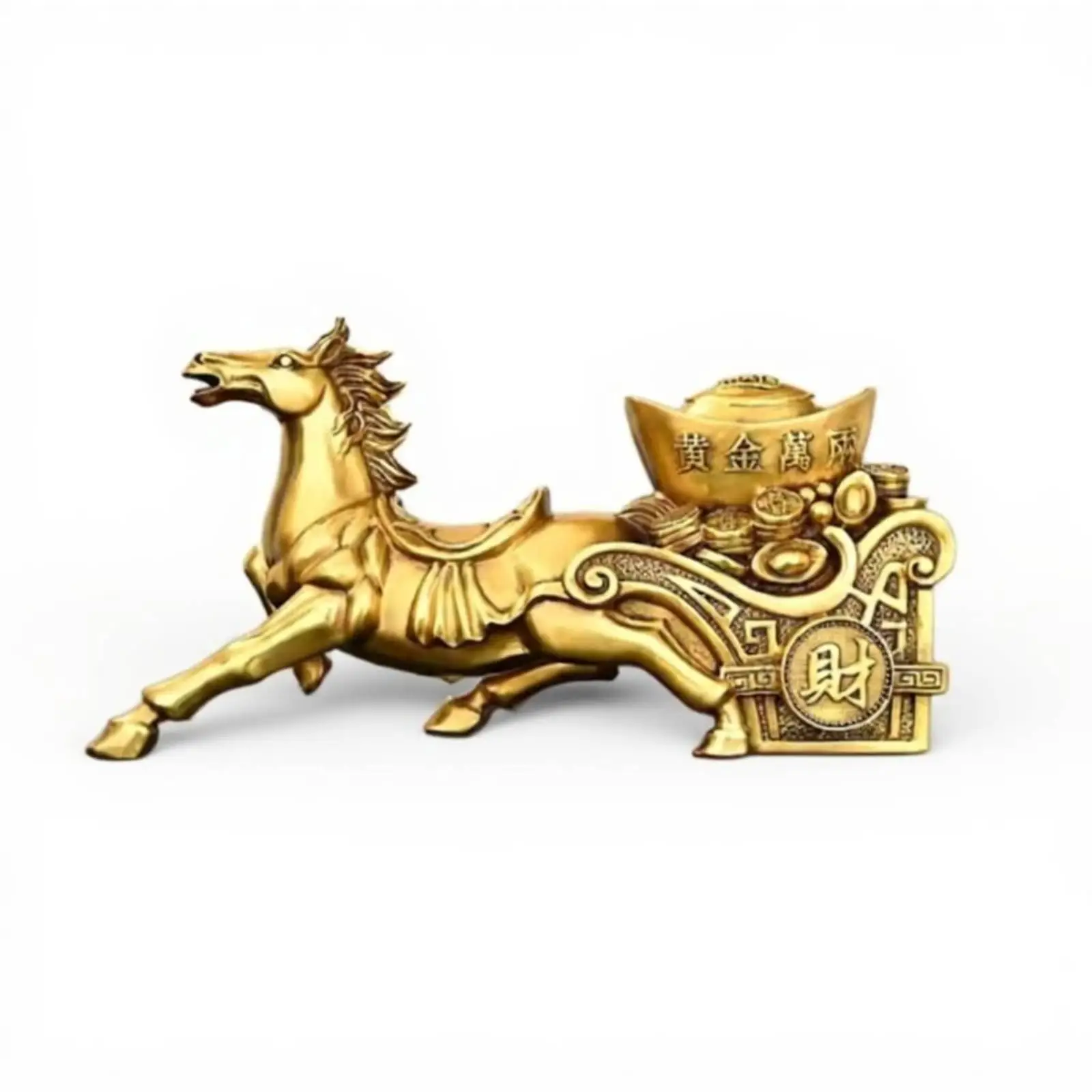 Brass Horse Fortune Figurine, Zodiac Horse, Desktop Decor, Wealth Symbol, Living Room, Shop