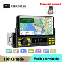 Leekooluu 1 Din Car Radio Stereo Bluetooth Audio Music In-Dash Car Player MP3 Player USB/SD/AUX-IN with mobile phone holder