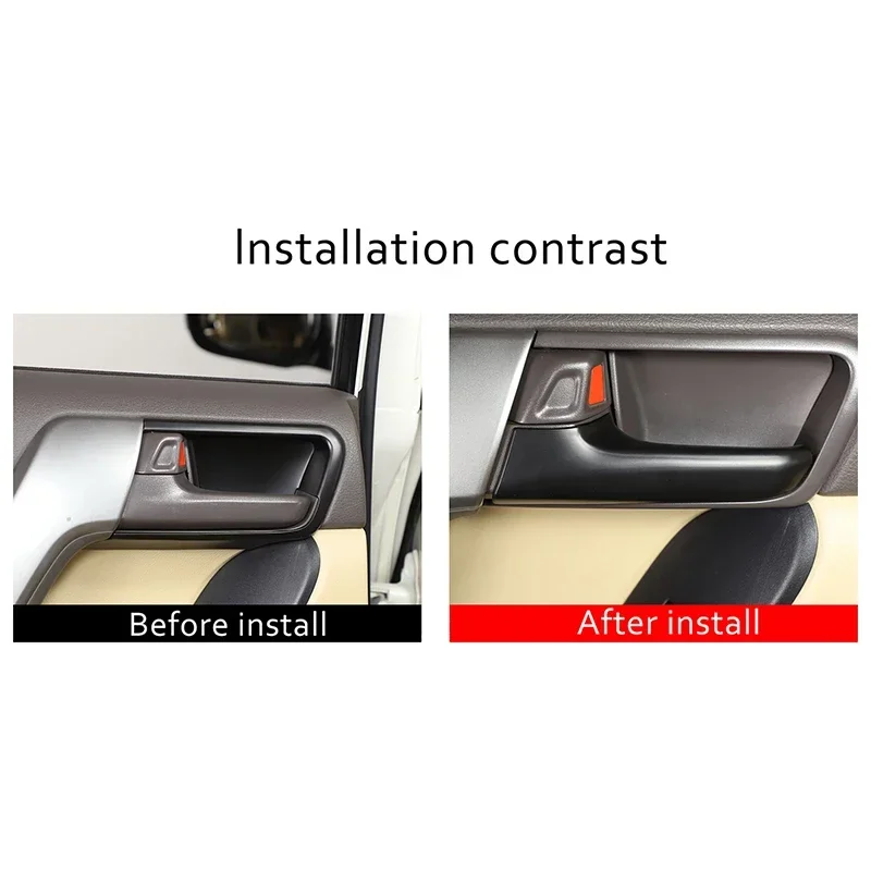 

For Toyota Land Cruiser Prado FJ150 150 2010-2018 ABS Matt Black Car Interior Door Handle Cover Decorative Sticker Accessories