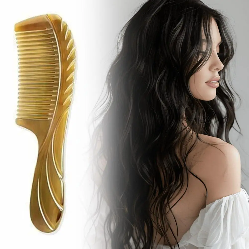 High Quality Horn Comb Horn Hand Made Polished Hair Natural Anti Static Massage Horn Comb For Salon Hairdressing Styling Tools