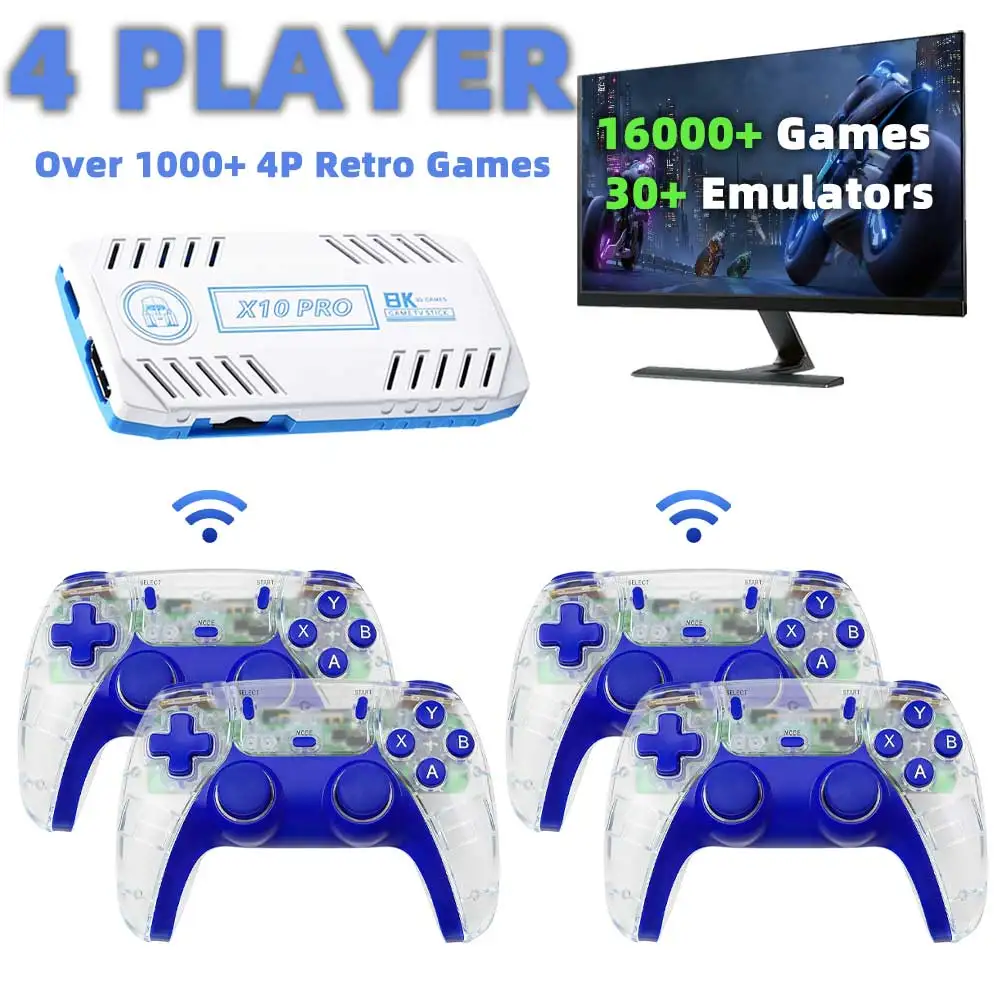 2026 Premium Retro Game Stick 4K HD TV Plug and Play Video Game Console with 4 Player Controller 16000 Classic Games Family Gift