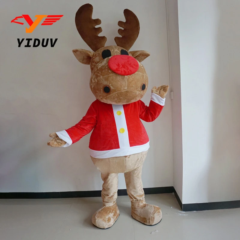 Neue Luxus Weihnachten Rentier Maskottchen Kostüm Erwachsene Charakter Deer Cosplay Kostüme Weihnachten Karneval Kostüm Requisiten Outfits
