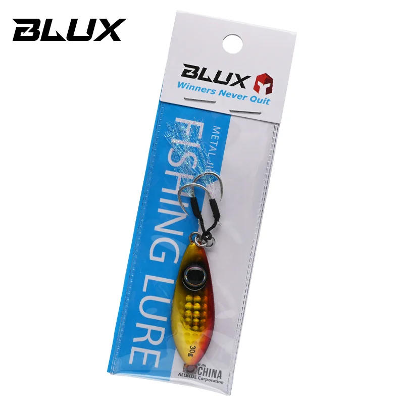 Imagem -06 - Blux-flyspoon Metal Jig Spoon Fishing Lure Isca Artificial Costa Duro Jigging Lento Longcast Robalo Atum Equipamento de Água Salgada 30g