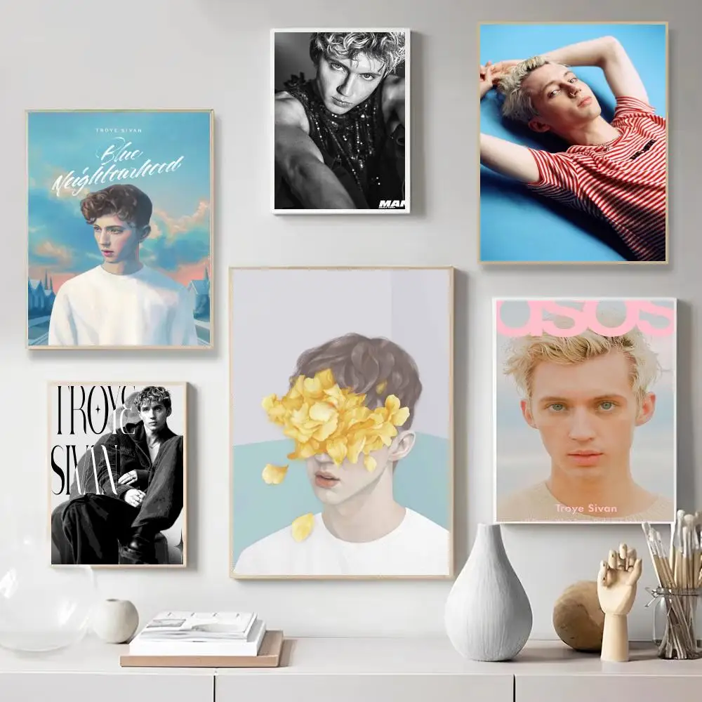 Pop Artist T-Troye Sivan Poster Wall Art Print Poster for Bedroom Living Room Home Decor Gift Artwork