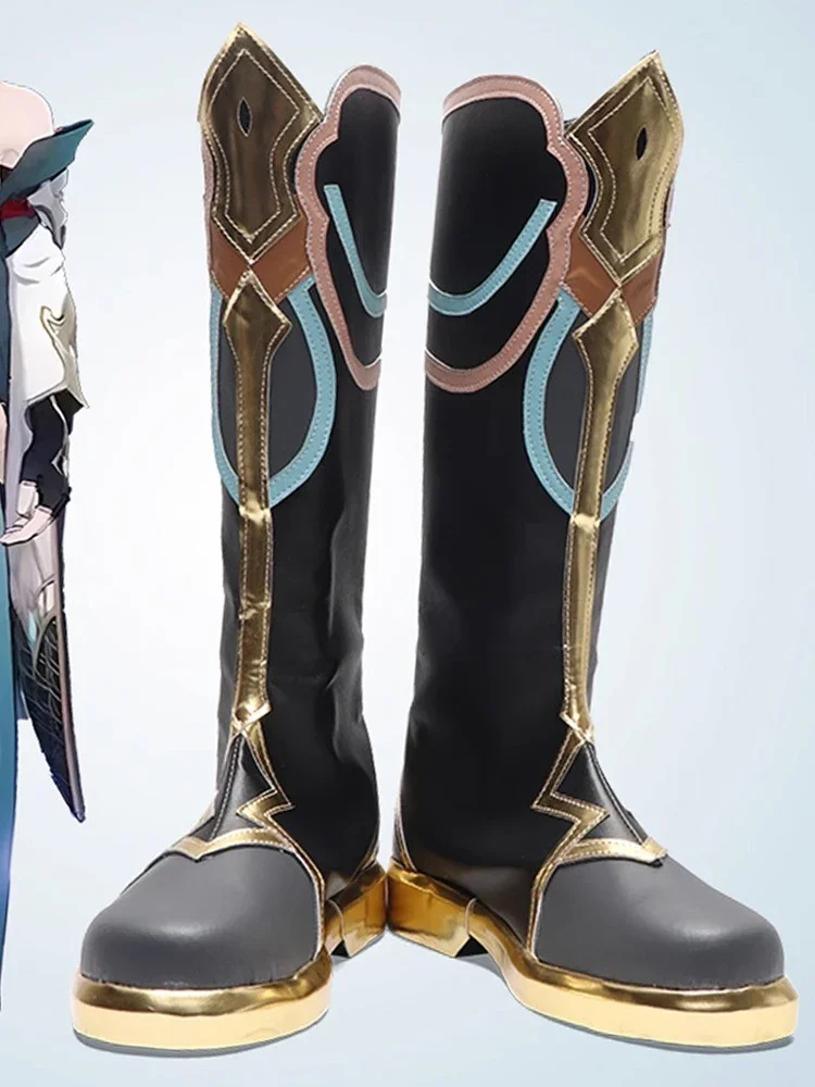 Anime Honkai:Star Rail Imbibitor Lunae dan Heng Hoge Laarzen Pu Lederen Metalen Gesp Gaashakken Laarzen Cosplay Schoenen Voor Jongens Meisjes