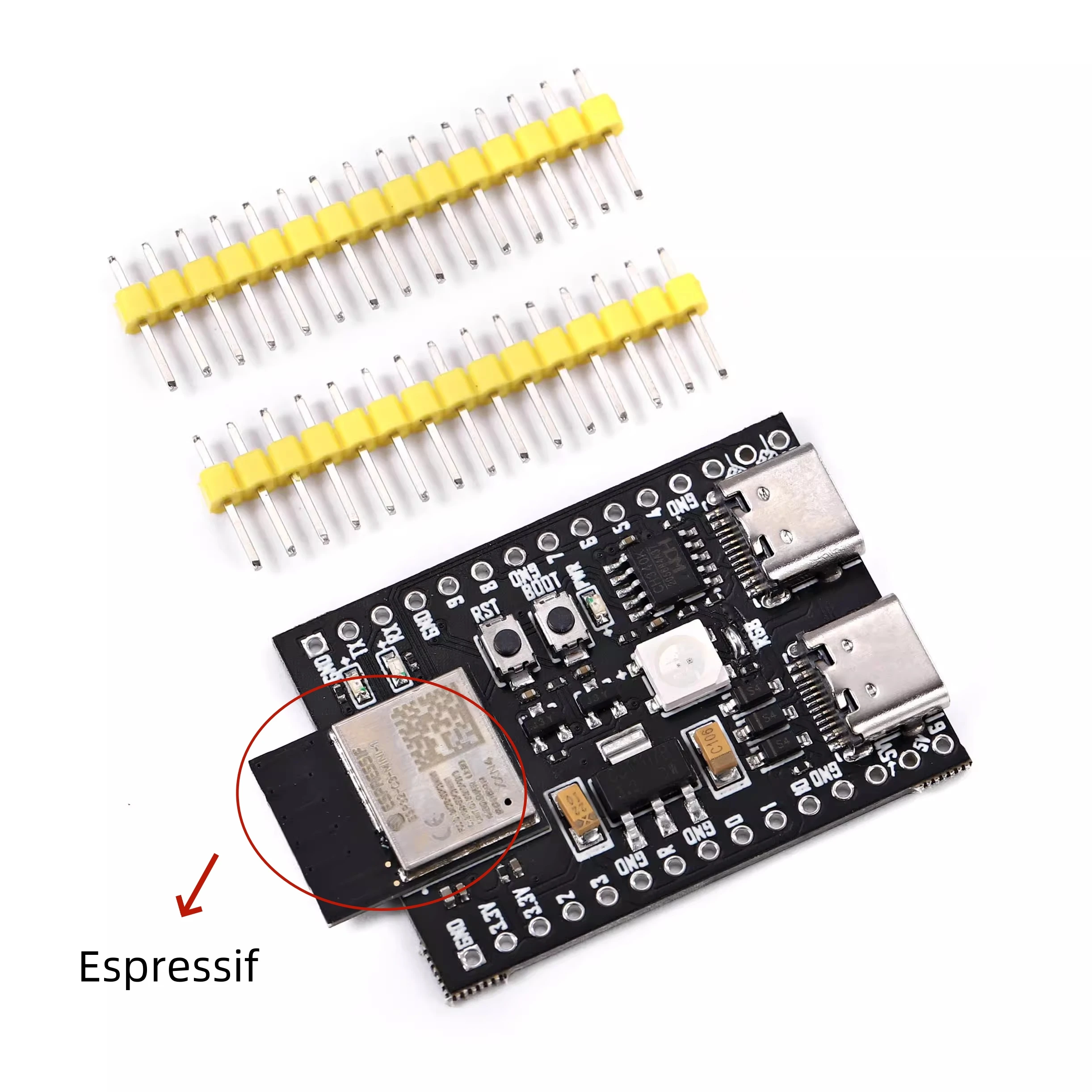 ESP32-C3 ESP32-C3-DevKitM-1 Dual USB development board Pyboard CircuitPython Micropython wifi ESP32-C3-MINI-1