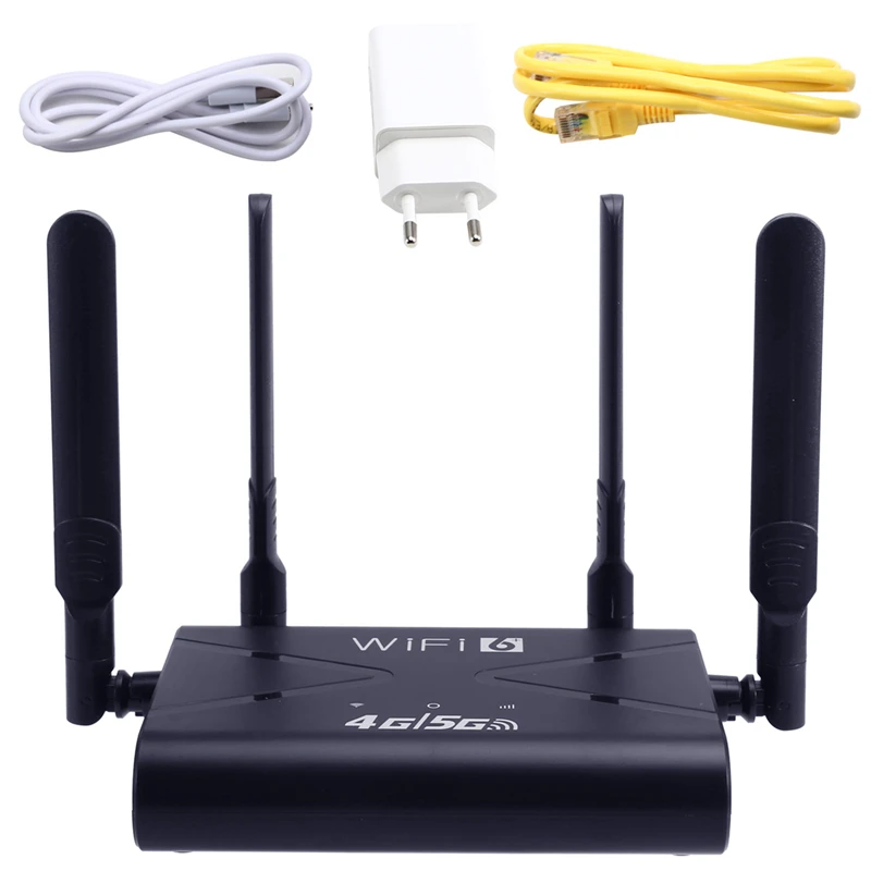 WiFi6 LTE Wireless Router 300Mbps High-Speed 4G CPE LTE Router with SIM Card Slot 4 Antennae for Phone Laptop EU PLUG
