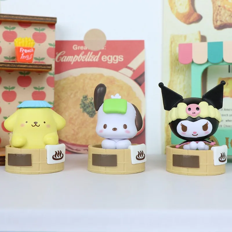 Sanrio Hot Spring Series Melody Pacha Dog Hello Kitty Niedliche Blindbox Figur Anime Puppe Egg Twister