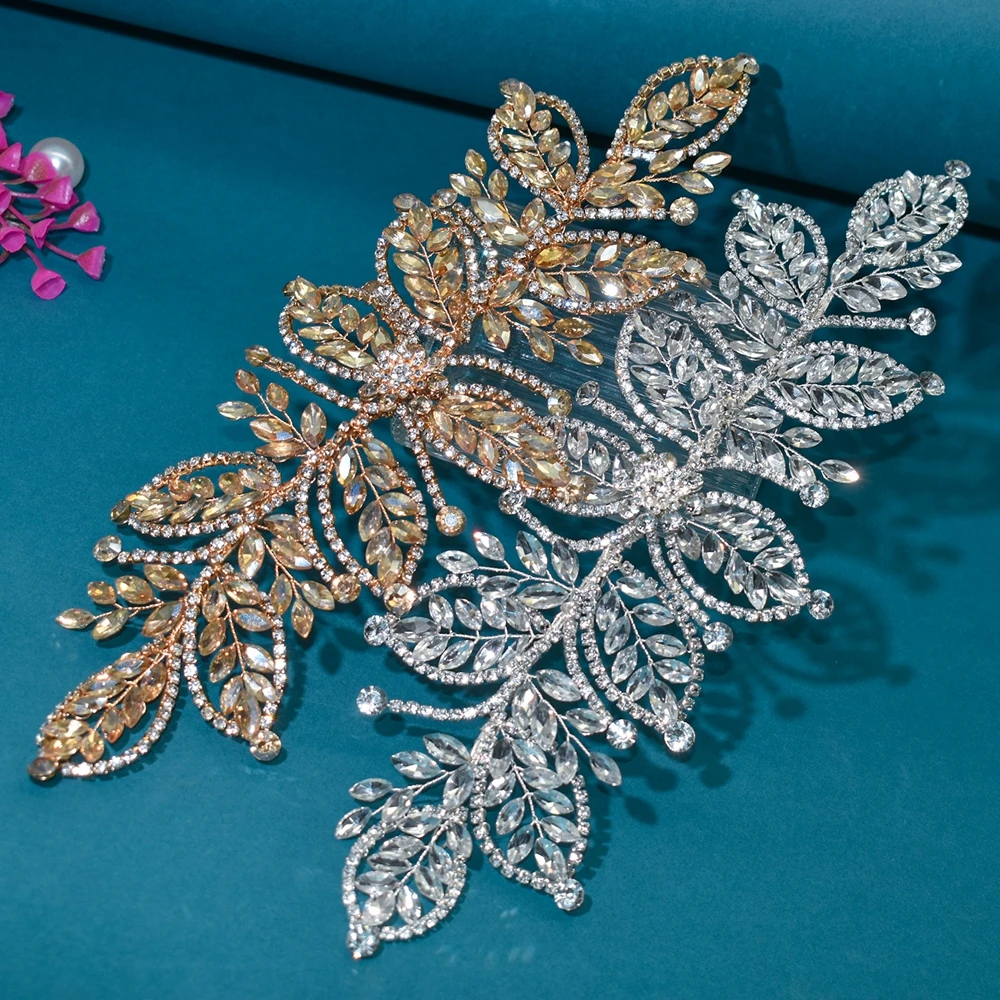 

DZ283 Champagne Wedding Hairband Crystal Birthday Headwear Bridal Hair Accessories Handmade Ballroom Headdress Hair Accessories