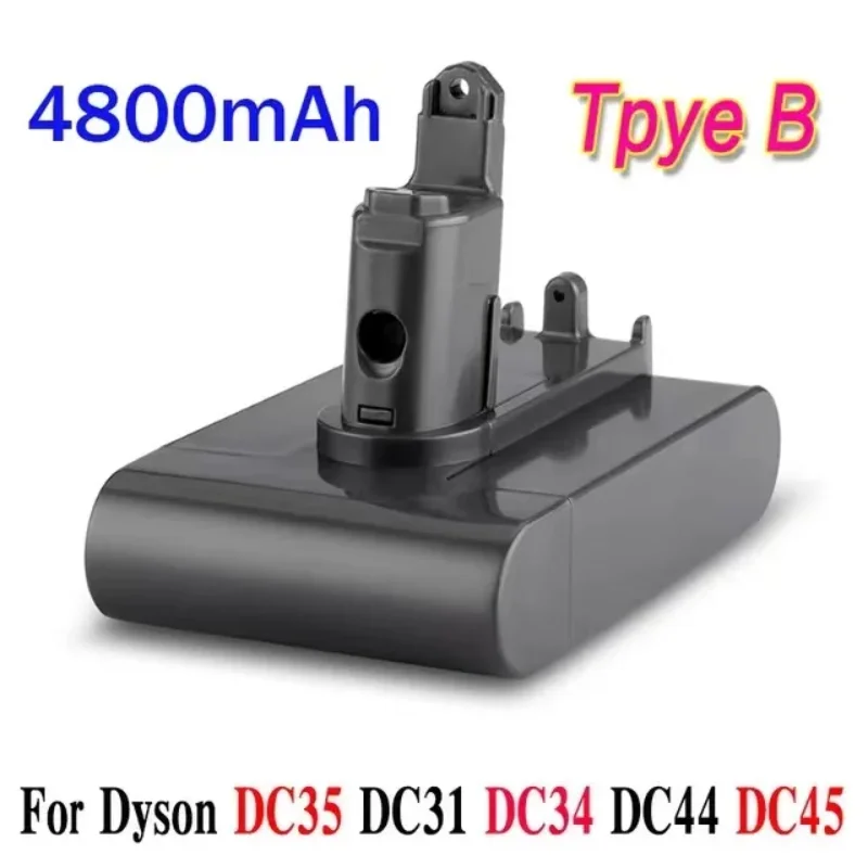 22.2V 4800mAh (เฉพาะ Fit Type B) แบตเตอรี่สูญญากาศ Li-Ion สําหรับ DC35, DC45 DC31, DC34, DC44, DC31 สัตว์,