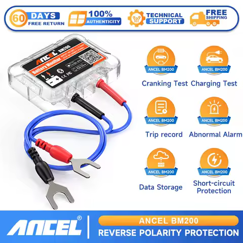 ANCEL BM200 12V Car Motorcycle Battery Monitor Wireless Bluetooth Android IOS Car Battery Health Monitoring Battery Tester Tools