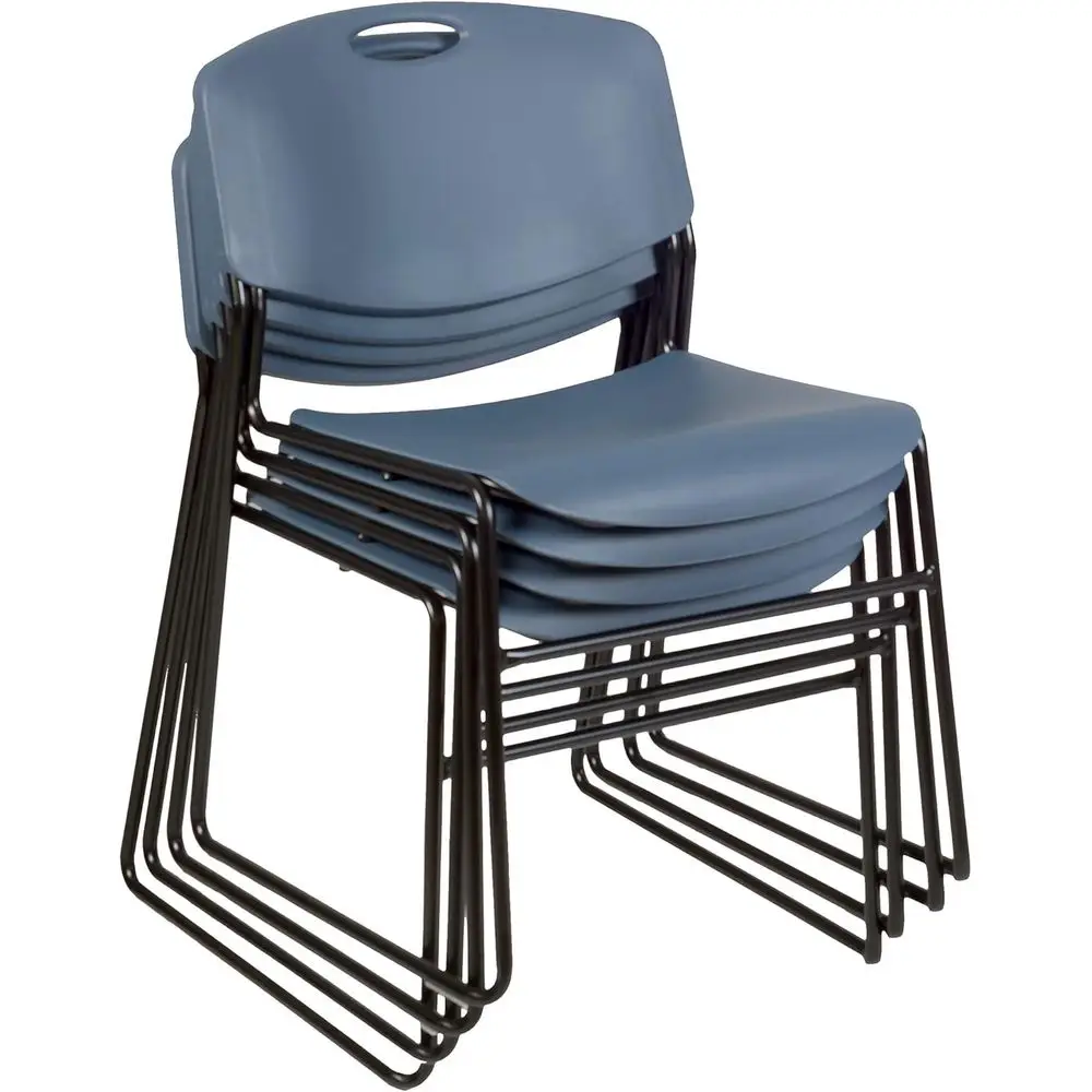 

Ultra-Compact Heavy-Duty Stackable Chair with Durable Plastic Seat, Ideal for Offices, Classrooms, and Events (Blue, 4 Pack)