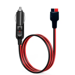 Cigar Lighter Plug with 45A Connector Extension Cable 14AWG Battery Charger Adapter Compatible with Anderson PowerPole Port 1M