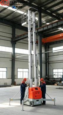 4-10m Lifting Height 150kg Load Capacity Electric Skylift Hydraulic Single Mast Aluminium Alloy Lift