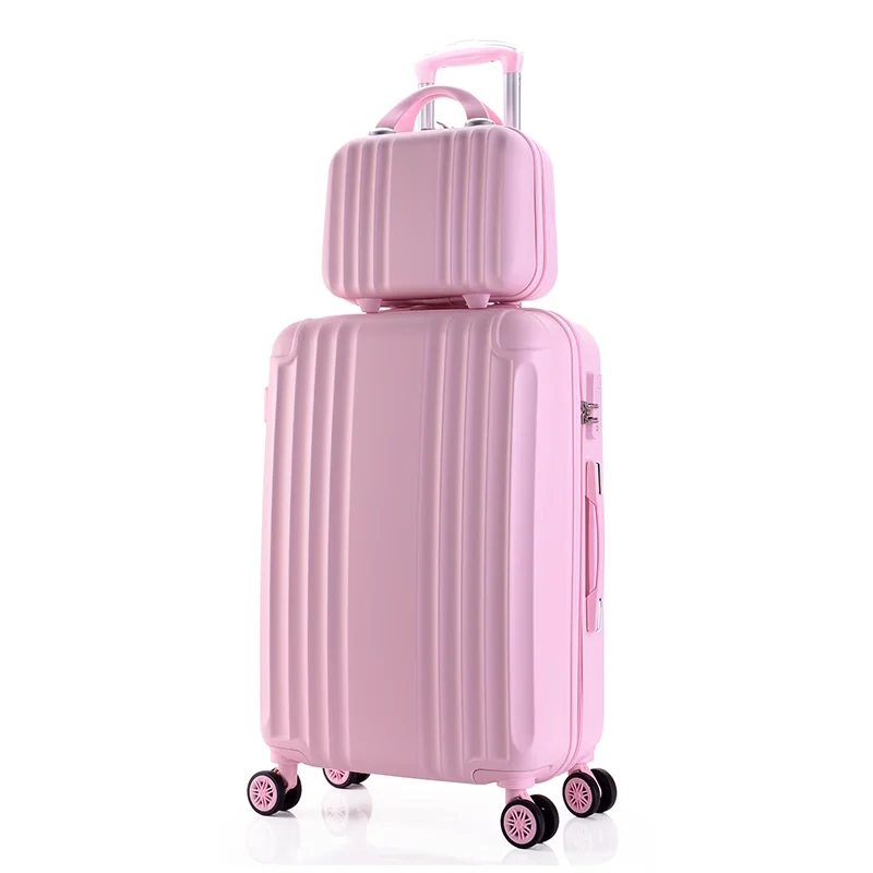 New girls cute pink Rolling Luggage Women Trolley Suitcase Spinner Wheels Student lovely school suitcase Password box Carry On