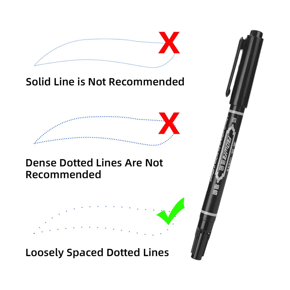 

6Pcs Brow Tattoo Pen Professional Eyebrow Mapping Tool Portable Skin Marking Pen for Lip and Eyebrow Positioning Multifunctional