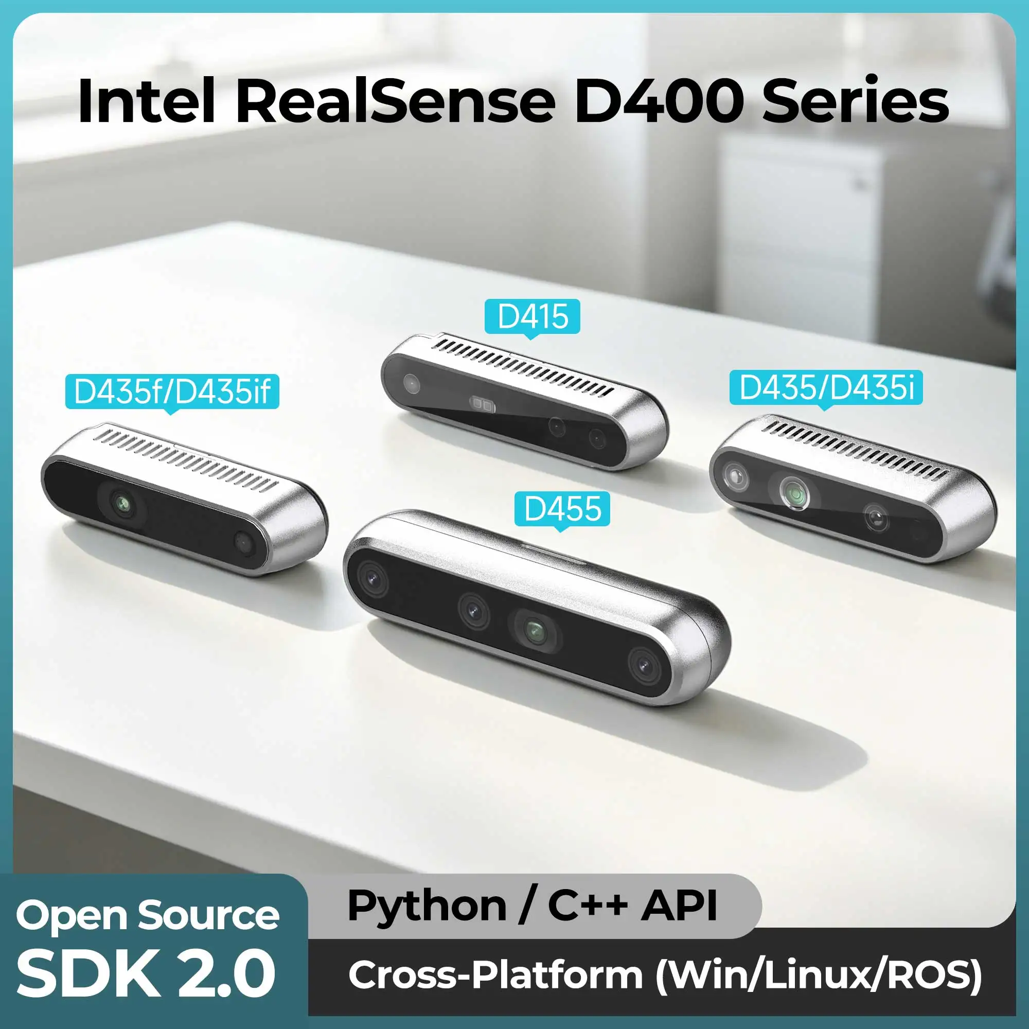 Intel RealSense D415 D435 D435i D435f D435if D455 Depth Sensor RGBD Camera 3D Scanner Sensory Module AI Robot Vision Development