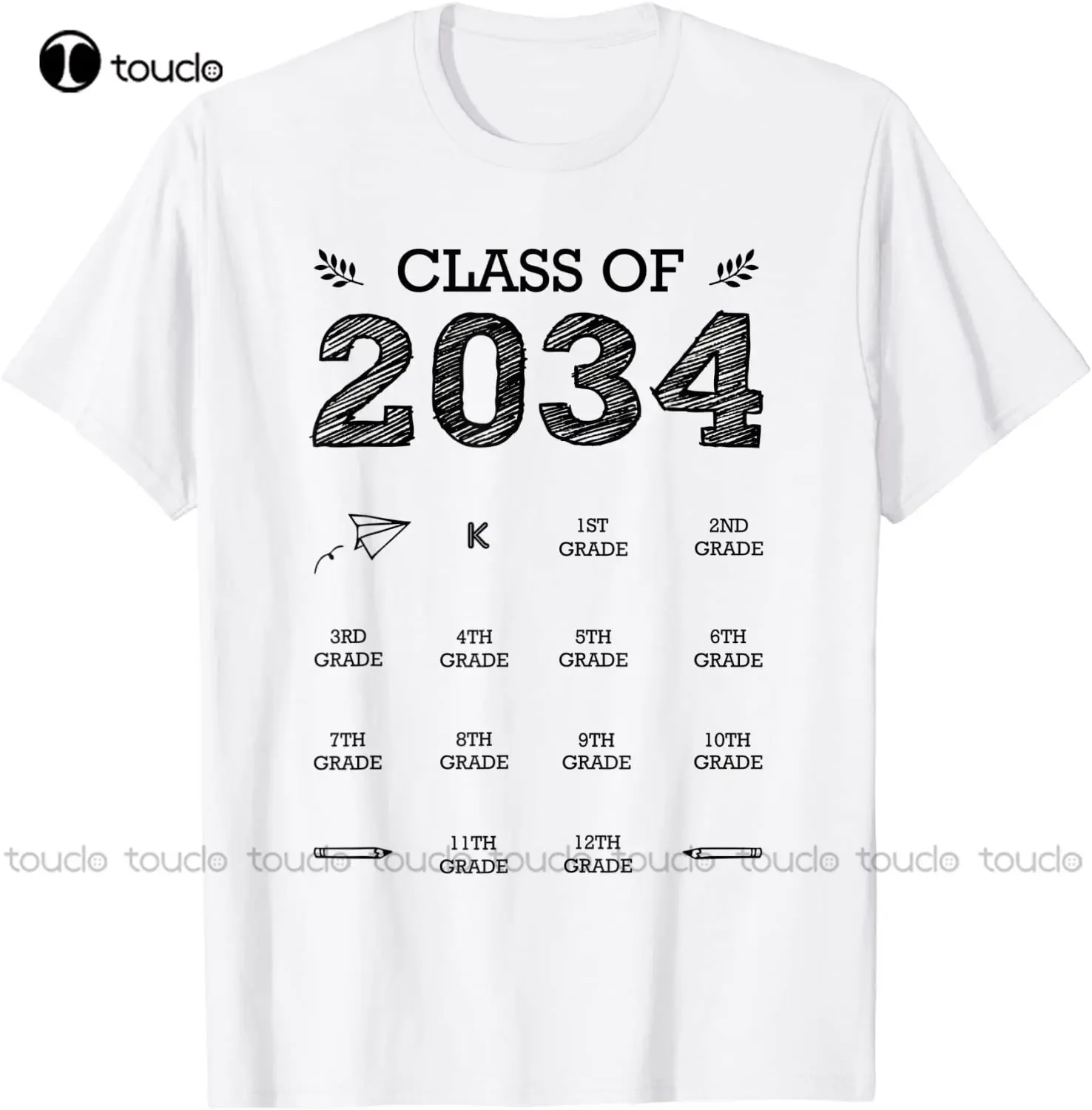 New Class Of 2034 Graduation T-Shirt Handprints Grow With Me T-Shirt T Shirt cute shirts for teen girls Unisex
